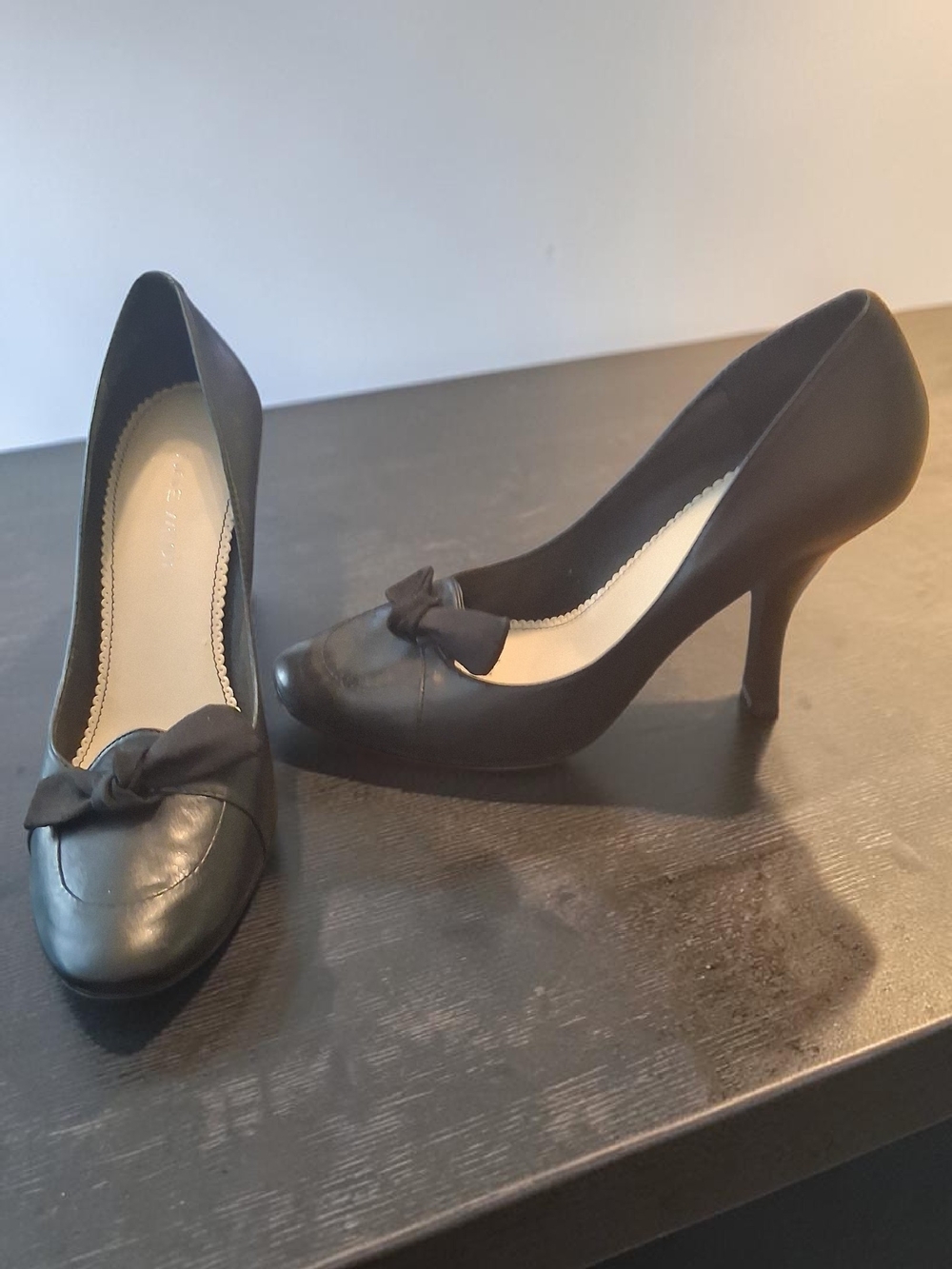 Nine West Black Bow-Accent High Heel Pumps Womens Shoes Size 7 Stiletto Heel